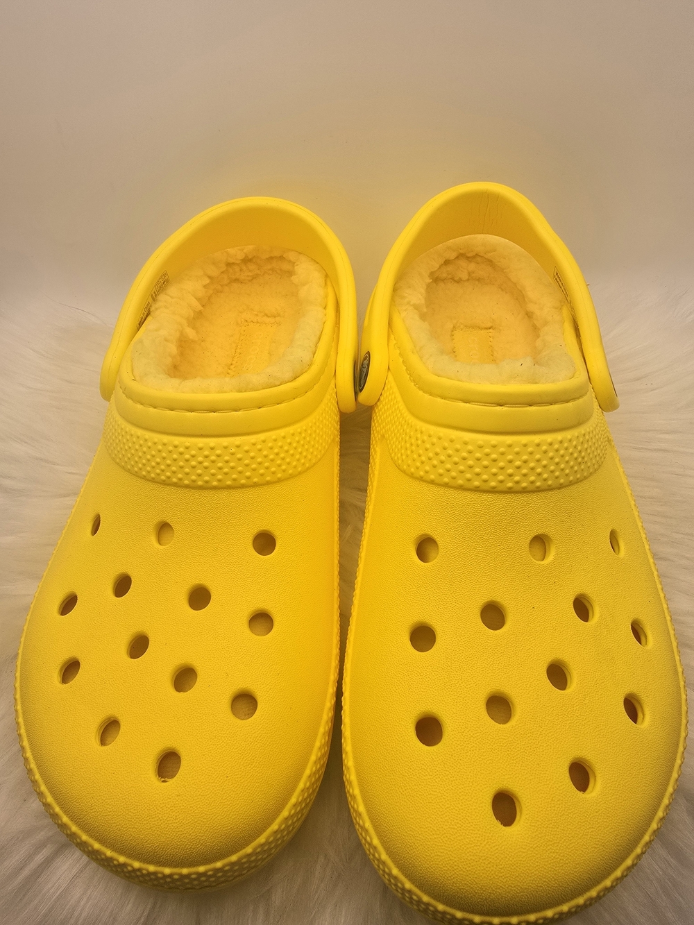 CROCS Yellow Fuzzy-Lined Slip-On Clog